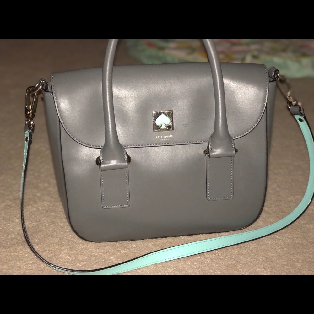 Grey and Turquoise Kate Spade Handbag